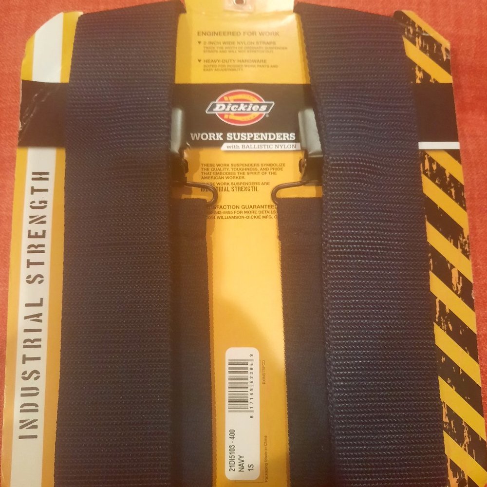 Dickies Men's Industrial Strength Work Suspenders - Navy Blue
